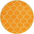 thumbnail image 3 of Unique Loom Trellis Frieze Collection Area Rug - Rounded (4' 1" Round Orange/Ivory), 3 of 7
