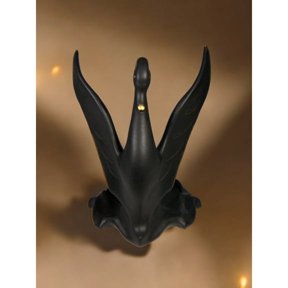Ceramic Black Swan Figurine, Modern Home Decor, Gift for Her, Gift for Ballerina Dancer