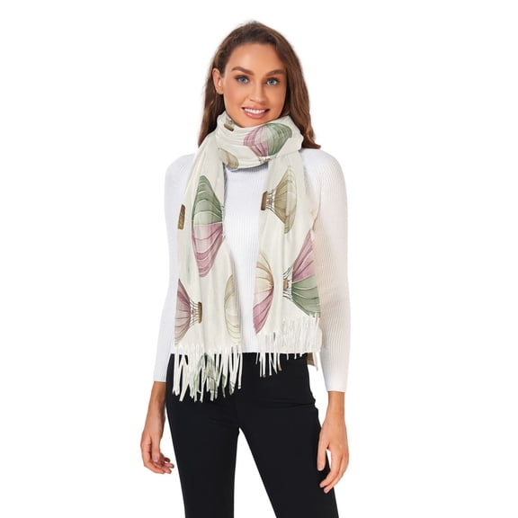 Women Winter Scarves Fashion Pashmina Shawl Wraps Long Blanket Scarf for Fall Spring Watercolor Hot Air Balloons