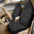 thumbnail image 3 of Xixirimido Car Seat Cover Set of 5 Pieces Front Seat Covers with Matching Seat Belt and Center Console Covers PU Leather Fits Most Vehicles, Leopard Cheetah Black, 3 of 8