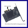 thumbnail image 2 of 9 Ports PCIE to SATA Card SATA 3 PCIe 1X Express Expansion Card PCIE SATA Controller Multiplier 6Gbps Expansion Adapter,1 * PCIE to SATA Card, 2 of 7