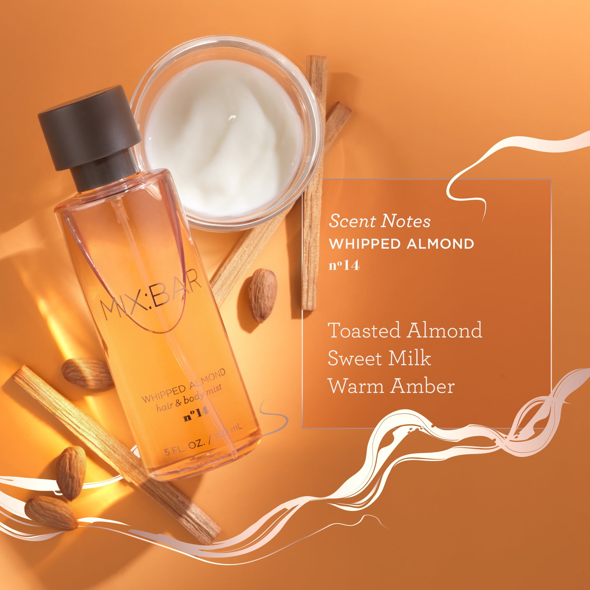MIX:BAR Whipped Almond Fragrance, Hair & Body Spray, 5fl oz
