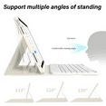 thumbnail image 5 of kenke for iPad 11/10th Gen Case with Keyboard 11/10.9 inch 2025 A16/2022, Detachable Wireless Bluetooth Keyboard Case Thin & Light with Built-in Left Side Pencil Holder, White Square Keycaps, White, 5 of 8