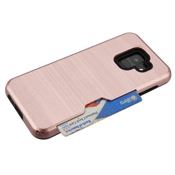 Galaxy A6 (2018) Phone Case Wallet Credit Card Slot Shockproof Hybrid Rubber Rugged Hard Protective Cover ROSE GOLD Slim Phone Case for Galaxy A6 (2018) - Walmart.com