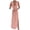 Pink, variant on Fesfesfes Women Gowns Casual England Loose Sleeveless Solid V-Neck Floor-Length Dress