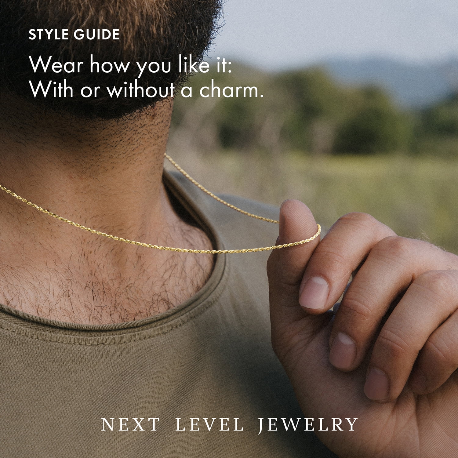 Solid 14K Gold Vermeil Sterling Silver Rope Diamond-Cut Necklace Chains 1.5MM - 5.5MM, Gold Chain for Men & Women, Made In Italy, Next Level Jewelry
