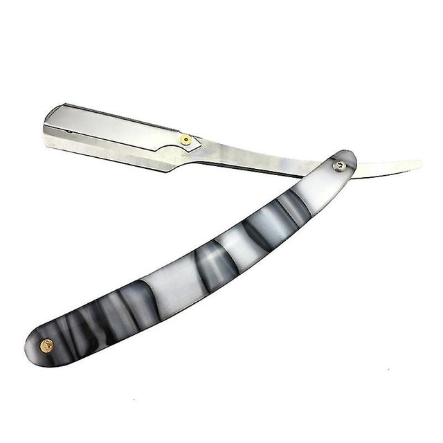 Navajas de afeitar de acero para barbero, maquinilla de afeitar plegable para hombre, moldeadora de pelo de Metal recta Vintage sin