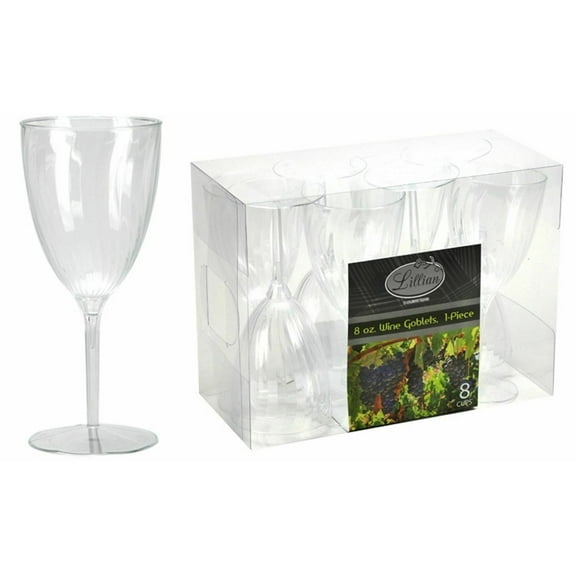 Lillian Tablesettings Wine Goblets 8 oz Toasting Glasses 8 Ct [BULK] (80 Pack)