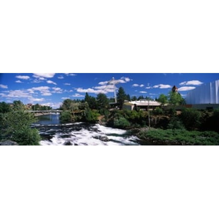 Imax Theater with Spokane Falls Spokane Washington State USA Stretched Canvas - Panoramic Images (36 x