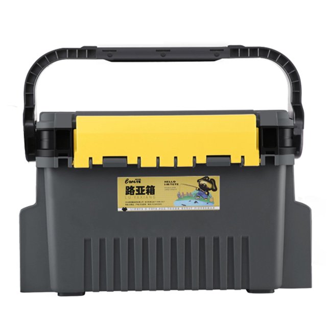 Bsvklp Caja Barril Pesca Señuelos Pesca Duraderos Caja Anzuelos para Artes Pesca (L Gris)