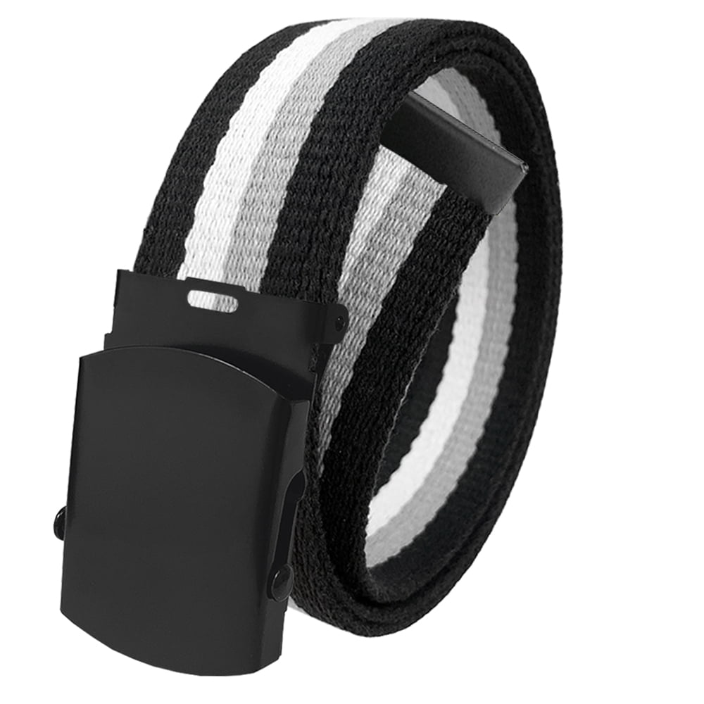 NEW 1.5/" WIDE GRAY GREY ADJUSTABLE 42/" CANVAS MILITARY WEB BELT BLACK BUCKLE
