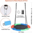 thumbnail image 4 of REDCAMP 43" Flying Saucer Swing for Kids and Adults Outdoors Indoor, Large Round Tree Swing for Outside Backyard Playground, 600lbs Capacity, Rainbow, 4 of 8
