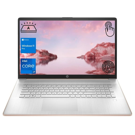 HP 17.3" Business Laptop, HD  Touchscreen, Intel Core i7-1355U, 64GB RAM, 1TB SSD, W11P, Rose Gold
