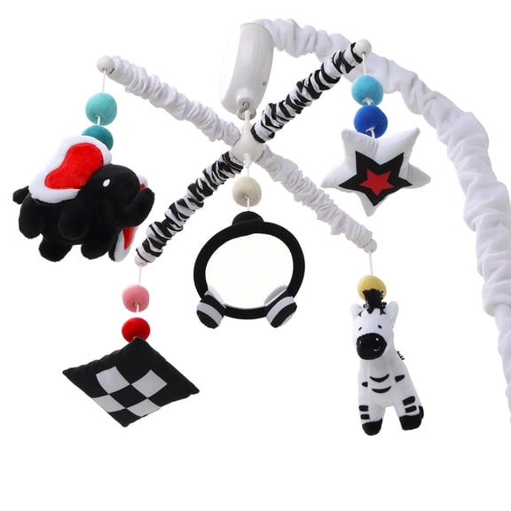 The Peanutshell Black & White High Contrast Montessori Neutral Crib Mobile for Newborns