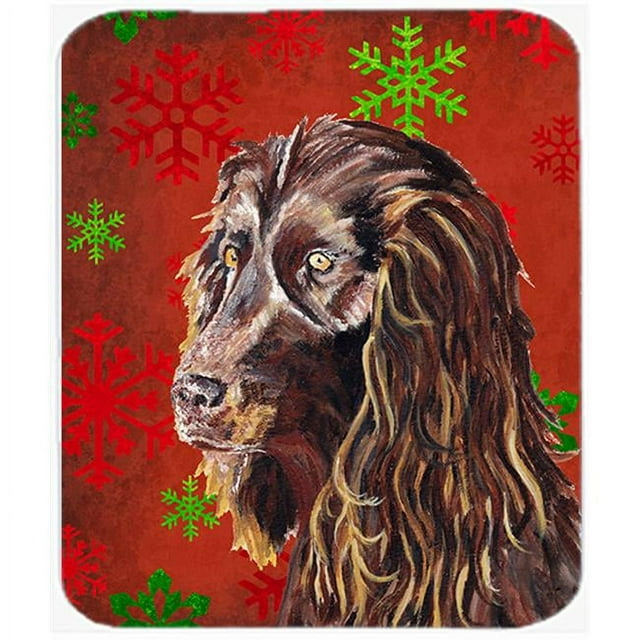Carolines Treasures SC9588LCB Planche à Découper en Verre de Noël Flocon de Neige Rouge 15 x 12 Po., Large