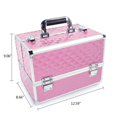 thumbnail image 6 of Multi-layer Professional Portable Aluminum Cosmetic Makeup Case Pink, 6 of 12