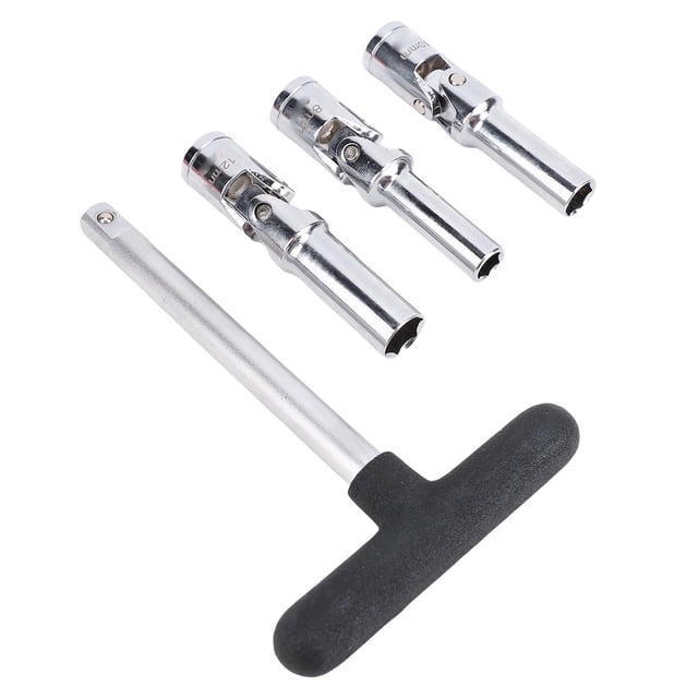 Conjunto de Enchufe de Enchufe Brillante, Herramienta de Eliminación de Enchufe de Brillo de 3/8 Pulgadas de Dr T Barra de Agarre Cómodo Juntas Universales para reparador