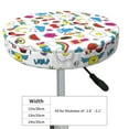 thumbnail image 4 of Kdxio Summer Print Stool Covers Round,Stretch Round Bar Stool Covers Washable Bar Stool Cushion Slipcover for 12-15 Inch Chair, 4 of 7