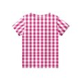 thumbnail image 6 of CCRFTGI Shirts for Girls Size 10-12 Cute Plaid Shirt Summer Tops Short Sleeve Girls Clothes Casual Crewneck Tees Hot Pink 5-6 Years, 6 of 6