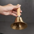 thumbnail image 4 of Clearance! Extra Loud Solid Brass Hand Call Bell with Wooden Handle, 4 of 8