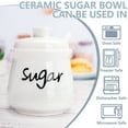 thumbnail image 5 of Quyimy Porcelain Sugar Bowl 12 fl oz with Lid and Spoon Ceramic Sugar Jar Dispenser Container(White), 5 of 9