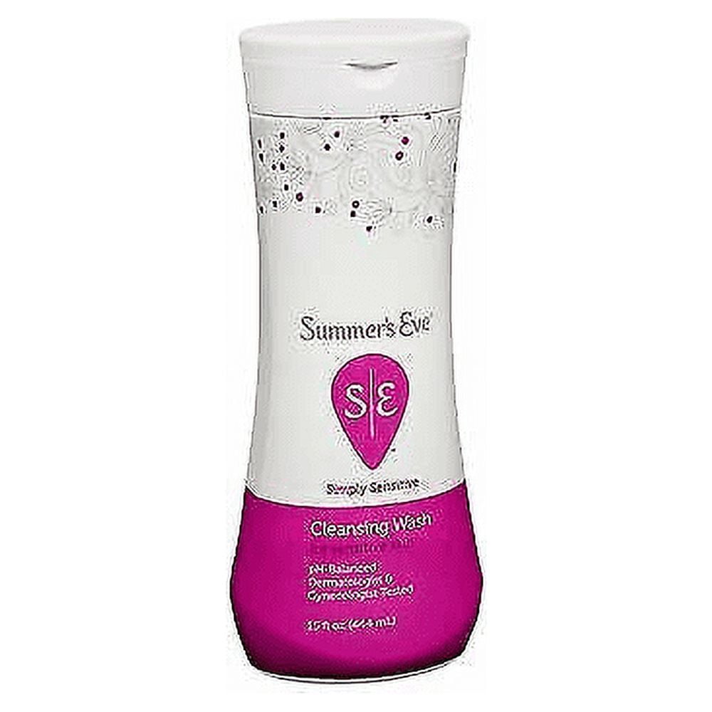 4 Pack - Summer’s Eve Simply Sensitive Daily Feminine Wash, Removes Odor, pH Balanced, 15 fl oz