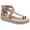 Beige, variant on Womens Black Asymmetrical Buckle Accent Moira Round Toe Wedge Zip-Up Espadrille Shoes 7 M