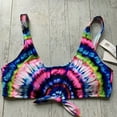 thumbnail image 3 of Salt + Cove TIE-DYE Juniors Do or Tie-Front Bralette Bikini Swim Top, US X-Small, 3 of 4