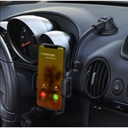 Fast Track USA Long Neck Anti Shake Cradle Car Phone Mount Holder for Windshield and Dashboard. Compatible with Any Smartphone