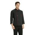 thumbnail image 3 of Toptie Unisex Classic Long Sleeve Button Chef Coat-Black2-M, 3 of 6