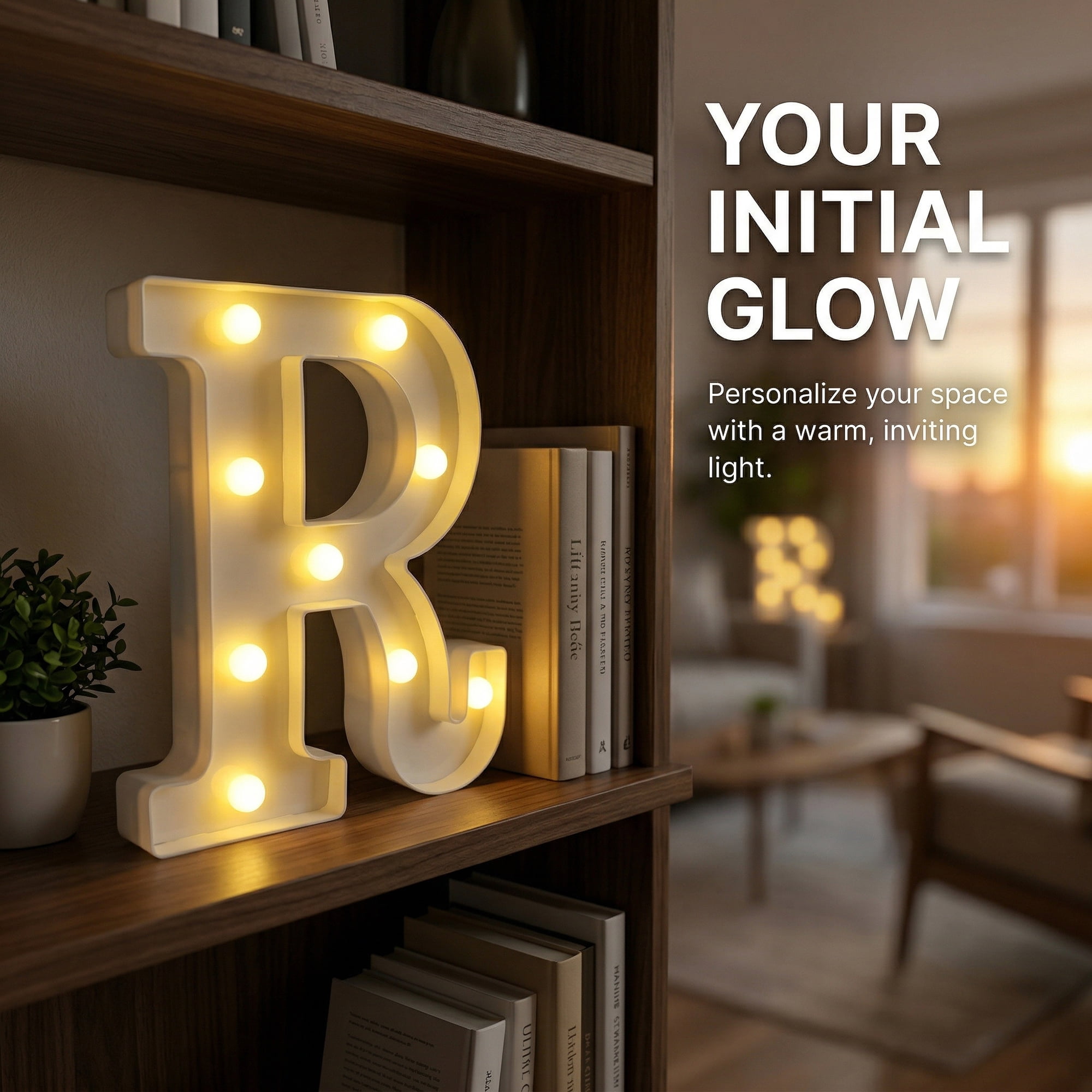 Unique Bargains Marquee Letters With Lights LED Light Up Signs Letter R 6.5"L x 1.5"W x 8.5"H