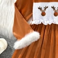 thumbnail image 6 of OBEEII Kids Girls Velvet Dresses Long Sleeve Christmas Dress Princess Dresses Smocked Embroidered A-Line Ruffle Dresses, 6 of 9