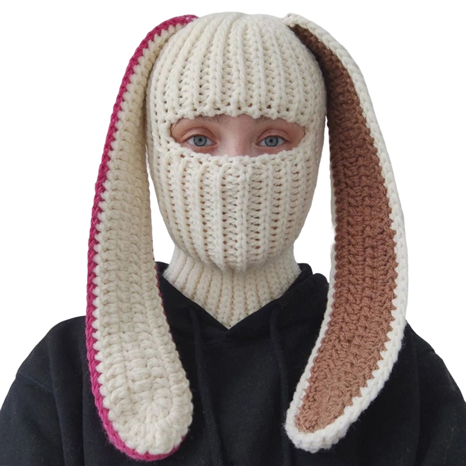 帽子 c0mi / new iruse2 23aw lop ear balaclava Kiskick Bunny Ears Balaclava Hat, Long Bunny Ears