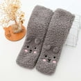 thumbnail image 4 of Roncen Fuzzy Socks for Women Slipper Socks Fluffy Cute Animal Indoor Non-slip Slipper Mid-calf-socks Comfy Winter Gifts, 4 of 6