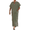 Olive Green, variant on Men's V-Neck Linen Robe Short Sleeve Kaftan Thobe Long Gown Casual Shirt for Beach