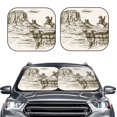 thumbnail image 2 of Vsdgher Western Desert Cowboys 1 Print Car Windshield Sun Shade, Reflective Sunshade Window Sunshade Sun Visor Protector Fit for Cars,Trucks,SUVs-Medium, 2 of 6