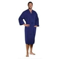 thumbnail image 2 of Turquaz Linen Lightweight Long Waffle Kimono Spa Robe for Men (XX-Large, Navy Blue), 2 of 3