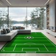 thumbnail image 2 of ODIKA 6'x9' Washable Area Rug Non-Slip, Easy Care, Soccer Stadium Field Pitch Lines Durable Interactive Football Flowing Dynamic for Family Room, Living Mater Bedroom, 2 of 7