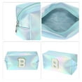 thumbnail image 3 of 1 Pc Bolsa Cosmética de Letras B para Mujeres, Duradera, para Vacaciones y Actividades al Aire Libre, Azul de Cuero PU, 3 of 3