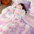 thumbnail image 4 of jejeloiu Cute Toy Bear 7-Piece Twin Bedding Sets,Pink Anime Girls Bedding Comforter Set For Princess Reversible, 4 of 8