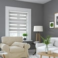 thumbnail image 2 of CHICOLOGY Blackout Zebra Roller Shades |13.5"W X 72"H| Dual Layer Light Filtering Blinds | Cordless Window Shades for Home & Office | Easy Install | Icy Grey, 2 of 4