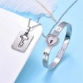 thumbnail image 3 of Pulsera con candado y collar con llave: joyas de acero de titanio para parejas, regalo romántico para el día de San Valentín, cumpleaños, Navidad, boda, aniversario, 3 of 5
