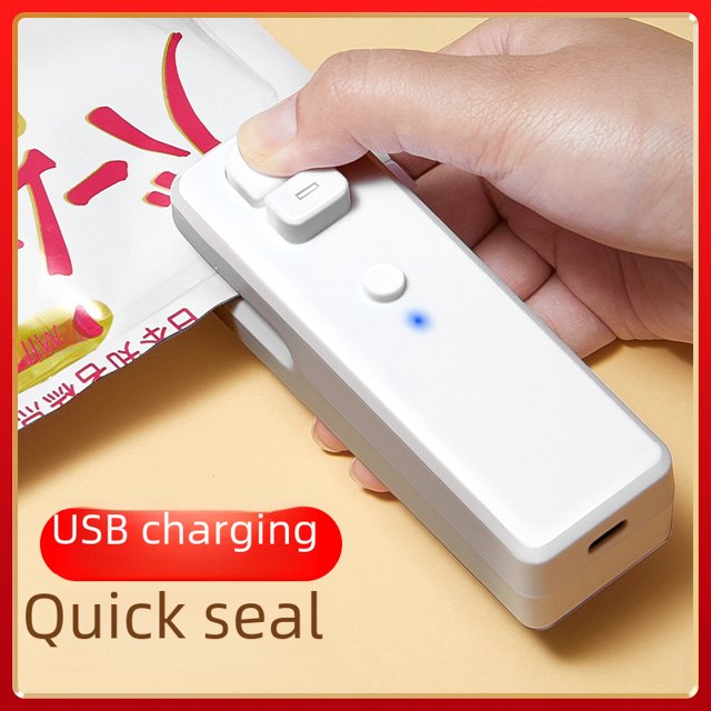 5th Gen Rechargeable Mini Bag Sealer & Opener - Portable USB-Powered 400mAh Food Saver for Snacks, Leftovers | Lightweight Pink Sealing Tool with Logo Customization, Ideal for Home & Travel Use in