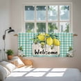 thumbnail image 4 of Summer Lemon Tier Curtains, Spring Bees Turquoise Plaid Light Filtering Kitchen Curtains, 2Pcs Rod Pocket Half Window Treatments Panels for Sink Cafe Cabinet Camper 27.5x36 Inches, 4 of 9