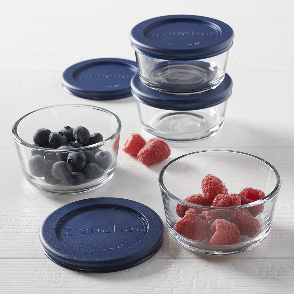 Anchor Hocking Glass Food Storage Containers with Lids, 1 Cup Round, Set of 4 - image 5 of 7