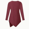 thumbnail image 3 of RXMEKW Maternity Ribbed Top for Women with Side Drawstring, Long Sleeve Round Neck Asymmetric Hem Blouse for Pregnancy and Nursing, 3 of 5