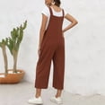 thumbnail image 6 of aidice Plus Size Overalls for Women Cotton Linen Lightweight Cropped Solid Color Capri Pants Jumpsuits, 6 of 6