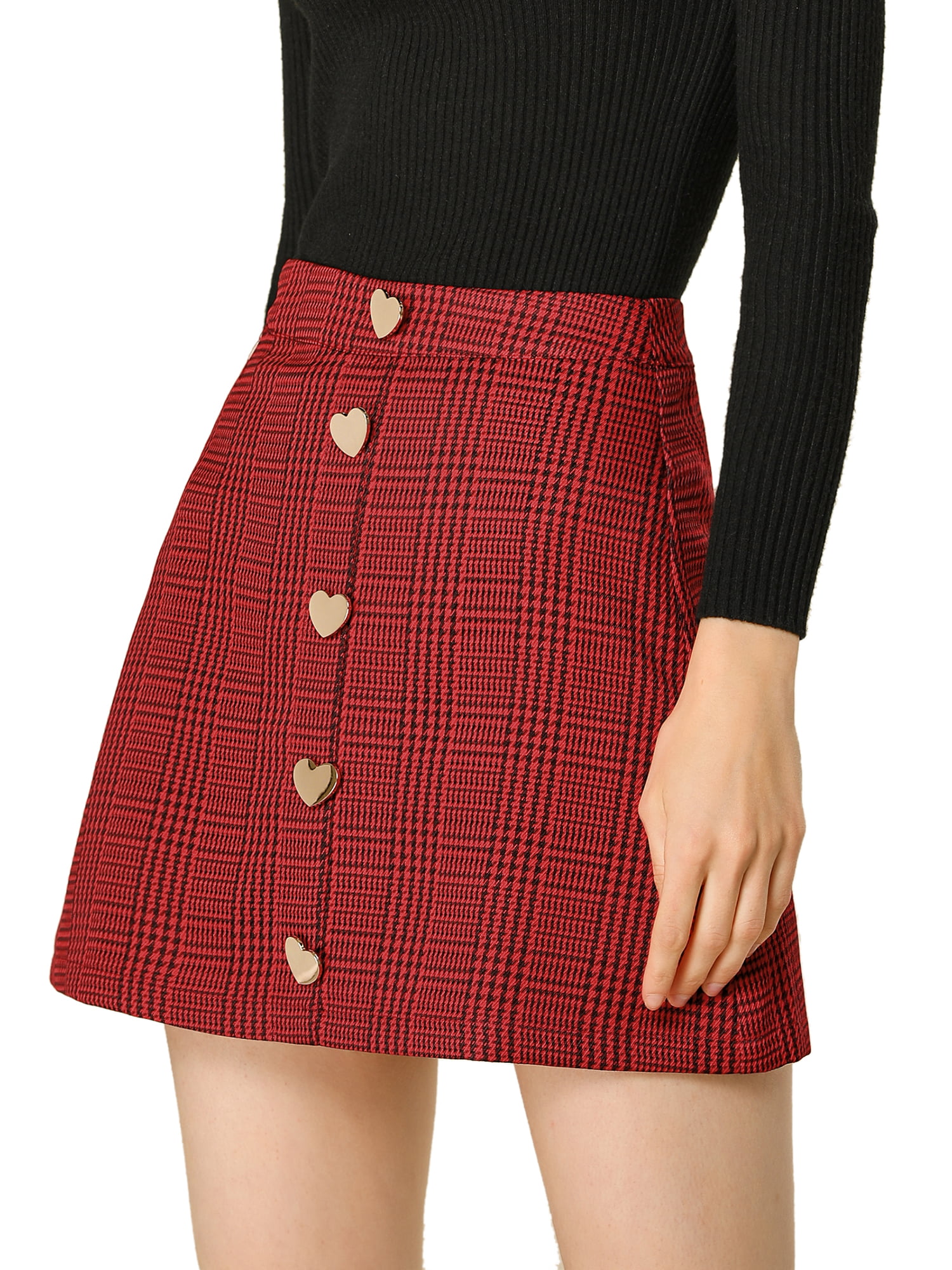 Ladies Tartan Stripe Dogtooth Print Stretch Elasticated Waistband Mini Skirt 
