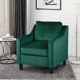 thumbnail image 2 of GDF Studio Sonny Contemporary Velvet Club Chair, Green and Dark Brown, 2 of 8