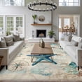 thumbnail image 4 of Teal Starfish Coastal Area Rug 6x9 Washable Rug Non Slip Vintage Summer Beach Nautical Large Area Rug Soft Stainresistant Indoor Floor Carpet for Living Room Bedroom Home Office Dining Room Nursery, 4 of 8